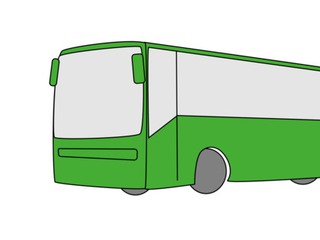 Illustration av grön buss